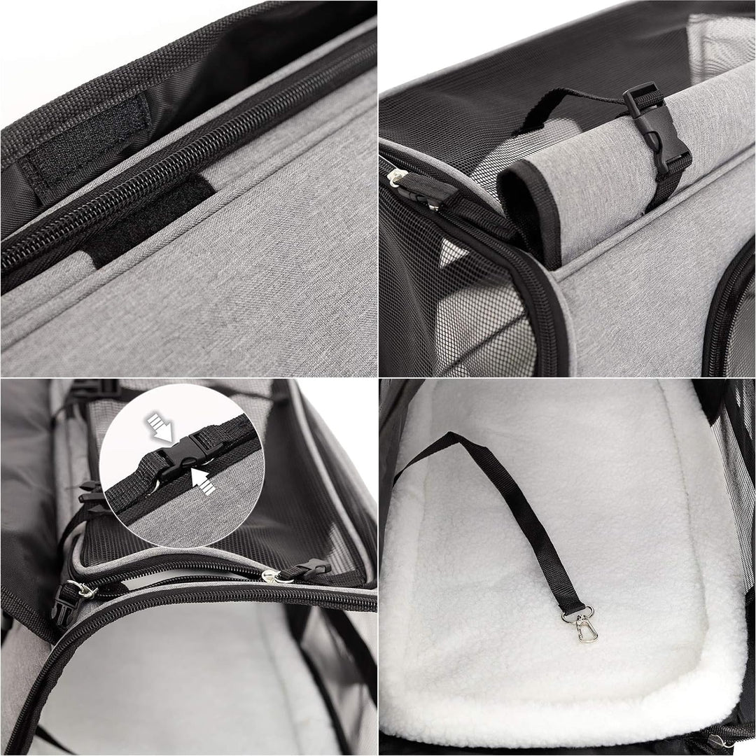 lionto Faltbare Hundetasche Hundebox Reisetasche für Haustiere Hundetransportbox Flugzeugtasche für