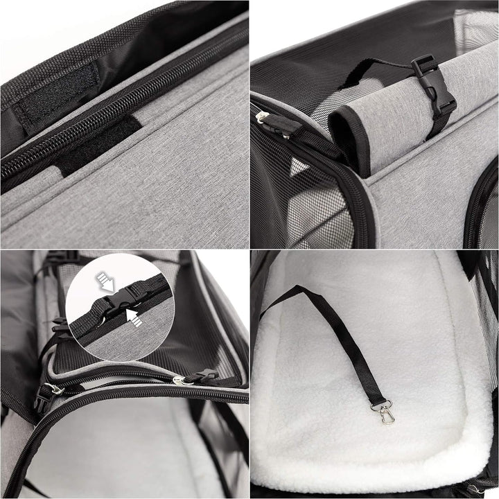 lionto Faltbare Hundetasche Hundebox Reisetasche für Haustiere Hundetransportbox Flugzeugtasche für