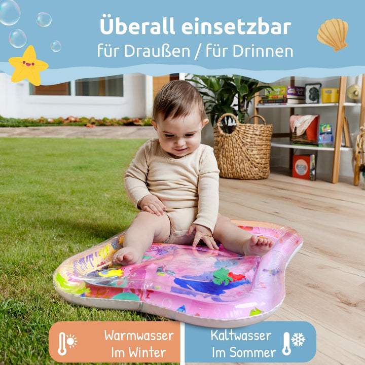 Mallie® Rosa Violett Wassermatte Baby BPA Frei 66 x 50 cm I Perfektes Tummy Time Toy für die Bauchla