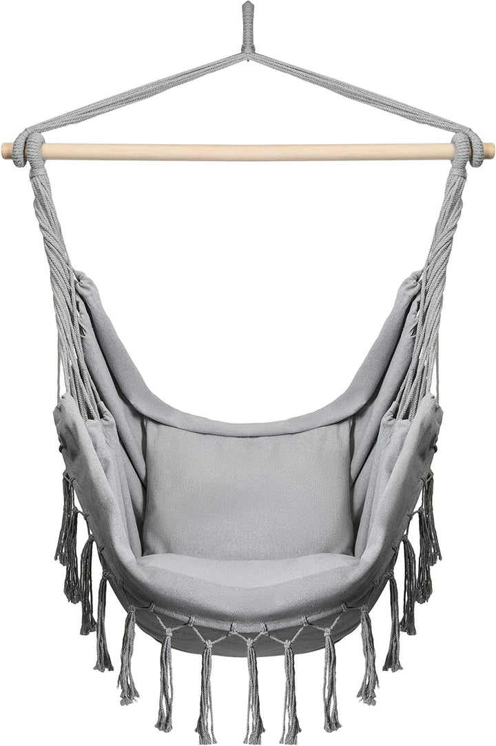 BOGATECO Hängesessel mit 2 Kissen | Hängestuhl für Erwachsene & Kinder | Belastbar bis 150 kg | Häng