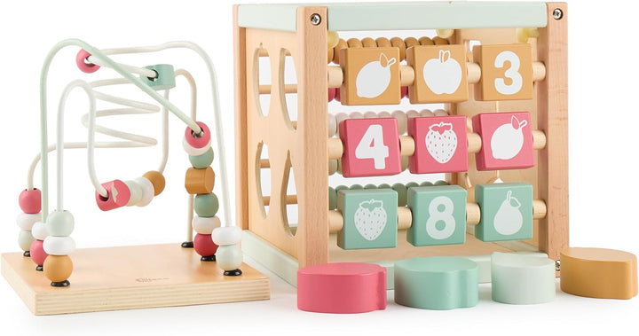 Bieco Motorikwürfel Berry XXL nachhaltiges Holz FSC® | Spielwürfel Baby | Motorikwürfel ab 1 Jahr Ac