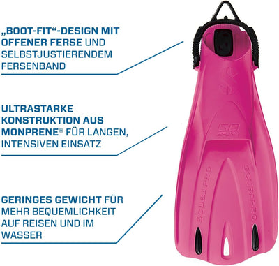 SCUBAPRO GO Sport Geräteflosse Fersenbandflosse Pink M, Pink M