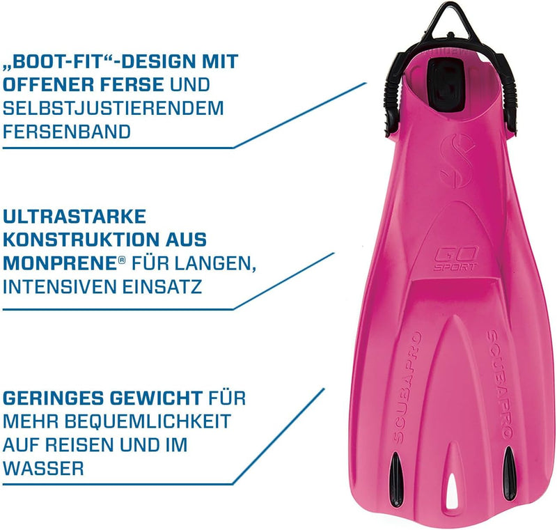 SCUBAPRO GO Sport Geräteflosse Fersenbandflosse Pink M, Pink M