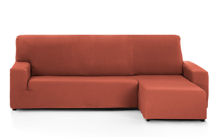 Martina Home - Sofabezug für Chaise Longue, Modell Túnez, Stoff, Rot (Teja), kurzes Eckteil rechts,