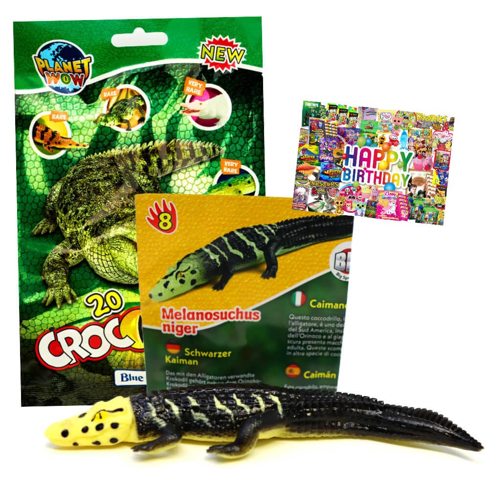 Bundle mit Blue Ocean Crocodiles Sammelfiguren 2025 - Planet Wow Krokodil- Figur 8. Schwarzer Kaiman