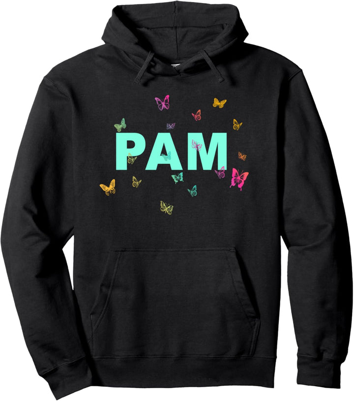 Pam - Schöner Name mit bunten Schmetterlingen Pullover Hoodie