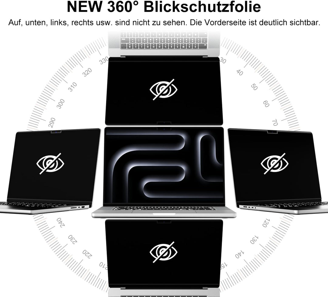 STARY 360° Magnetischer Blickschutzfolie für MacBook Pro 16 Zoll (2021-2024,M1, M2, M3, M4, Pro, Max