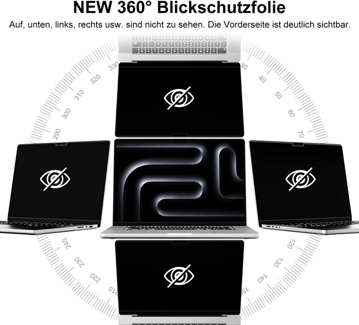 STARY 360° Magnetischer Blickschutzfolie für MacBook Pro 16 Zoll (2021-2024,M1, M2, M3, M4, Pro, Max
