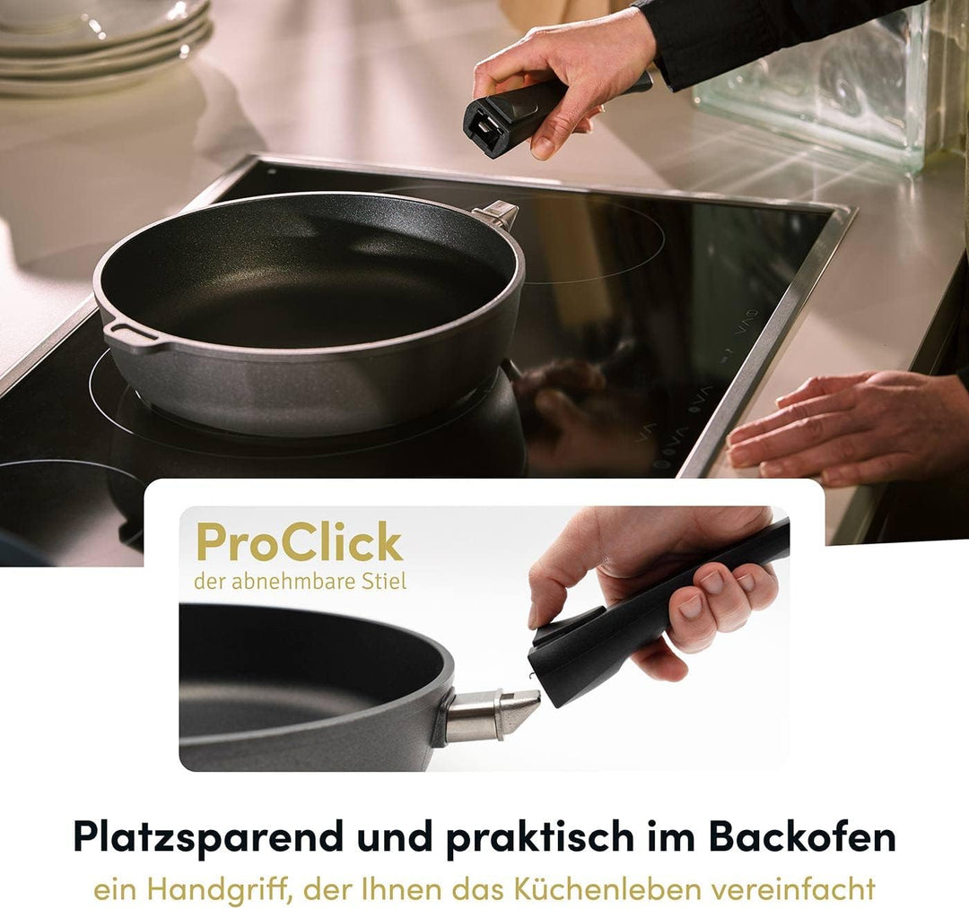 Hoffmann Kleine Profi Aluguss Bratpfanne 20 cm 4,5 cm Innenhöhe I Made in Germany I beschichtete Pfa