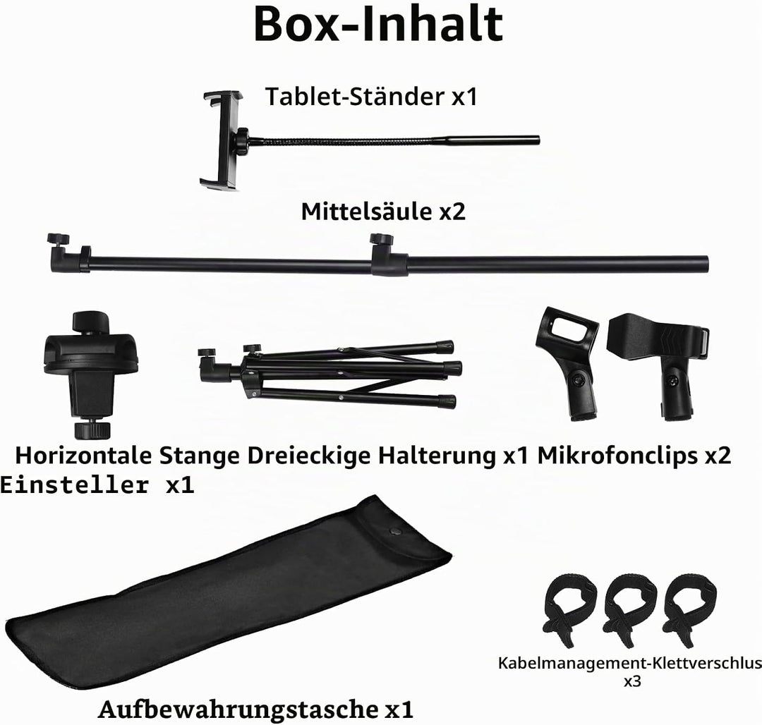 Yazoni Mikrofonständer, 2-in-1-Mikrofonständer, Boden, 88 bis 158 cm Pad-Mikrofon, Dual-Use-Mikrofon