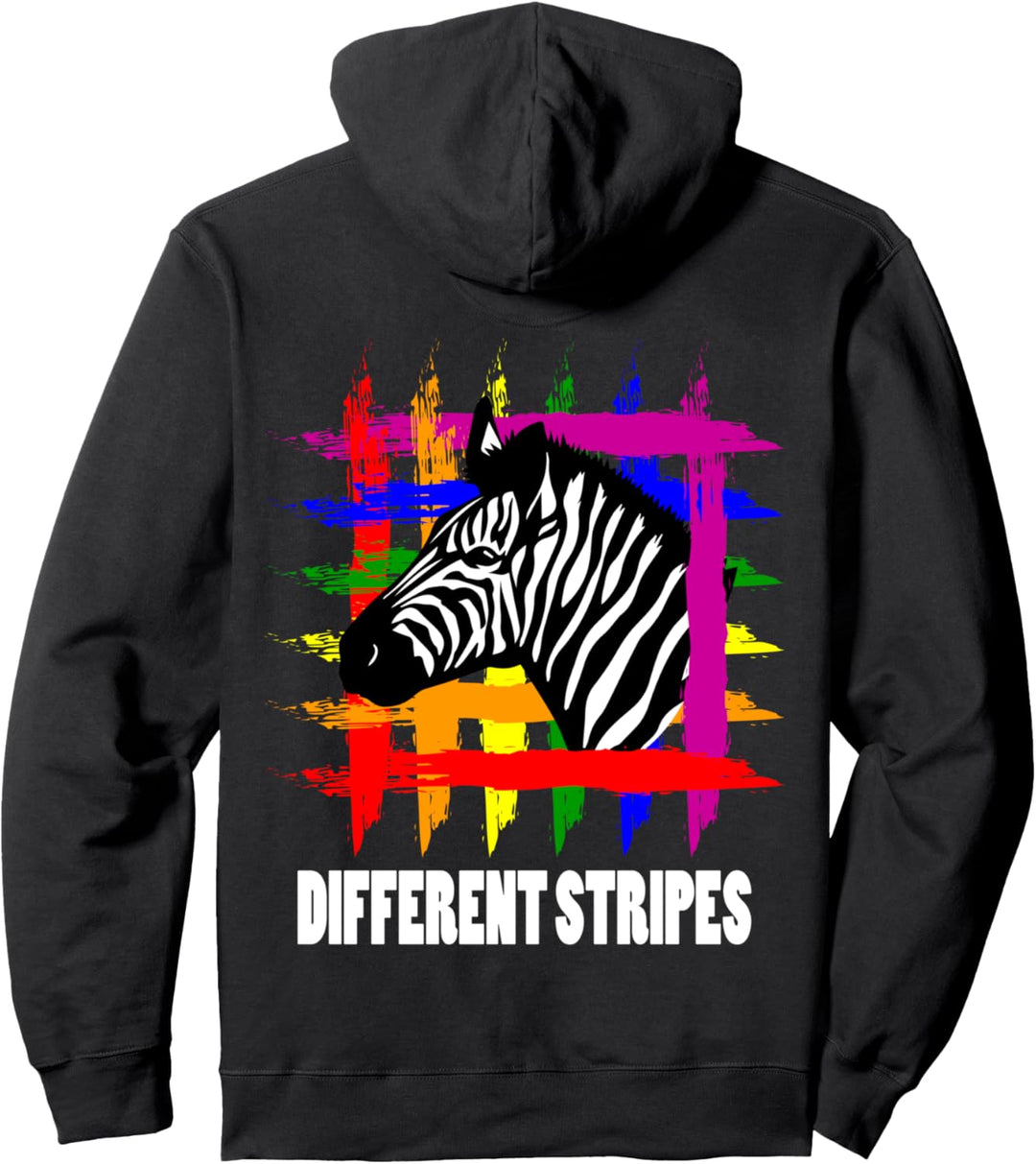 Regenbogen Zebra Streifen LGBT Pride Gay Pride Month LGBTQ F Pullover Hoodie