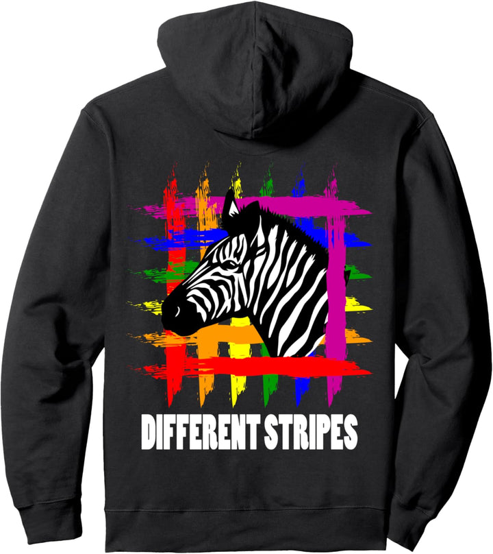Regenbogen Zebra Streifen LGBT Pride Gay Pride Month LGBTQ F Pullover Hoodie
