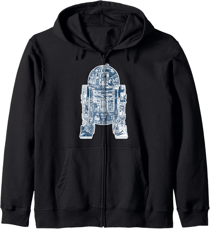 Star Wars R2-D2 Portrait Collage Fill Kapuzenjacke