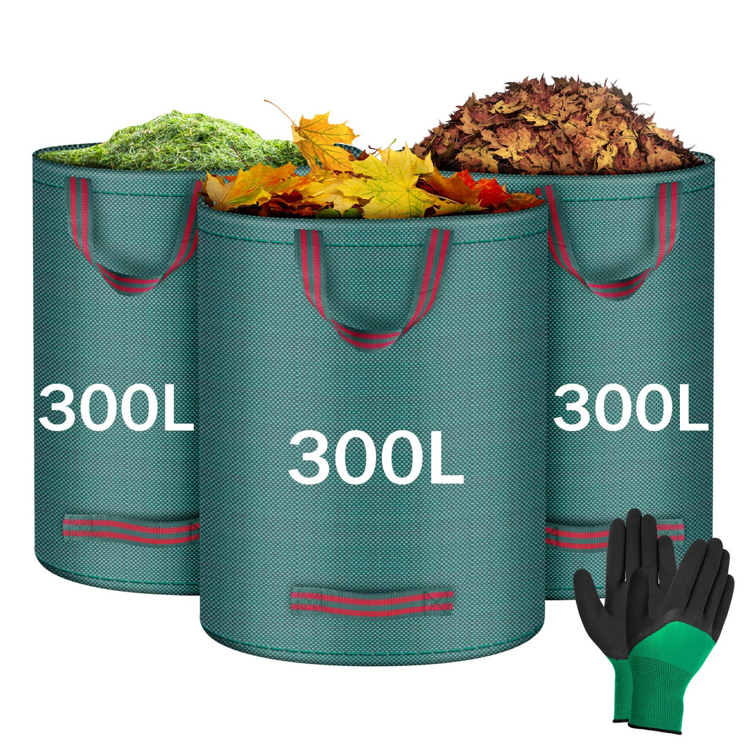 Flintronic Gartenabfallsack, Gartensäcke für Gartenabfälle 3X 300l, Grünschnittsäcke faltbar, Garten