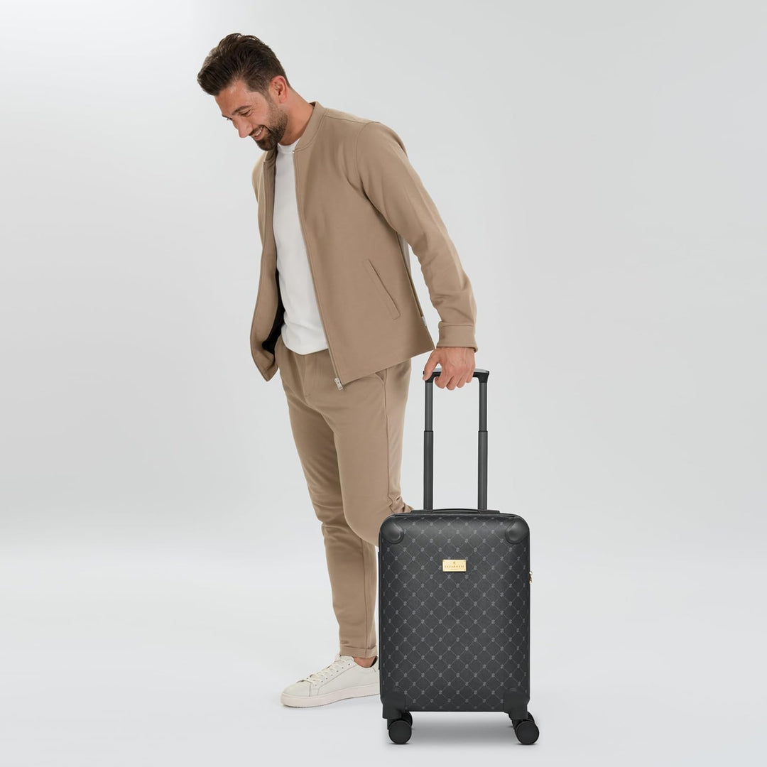 Lazarotti Kleiner Kabinen-Koffer|Cabin-Trolley 38 x 22 x 55 cm | leichtes hybrides Material mit Logo