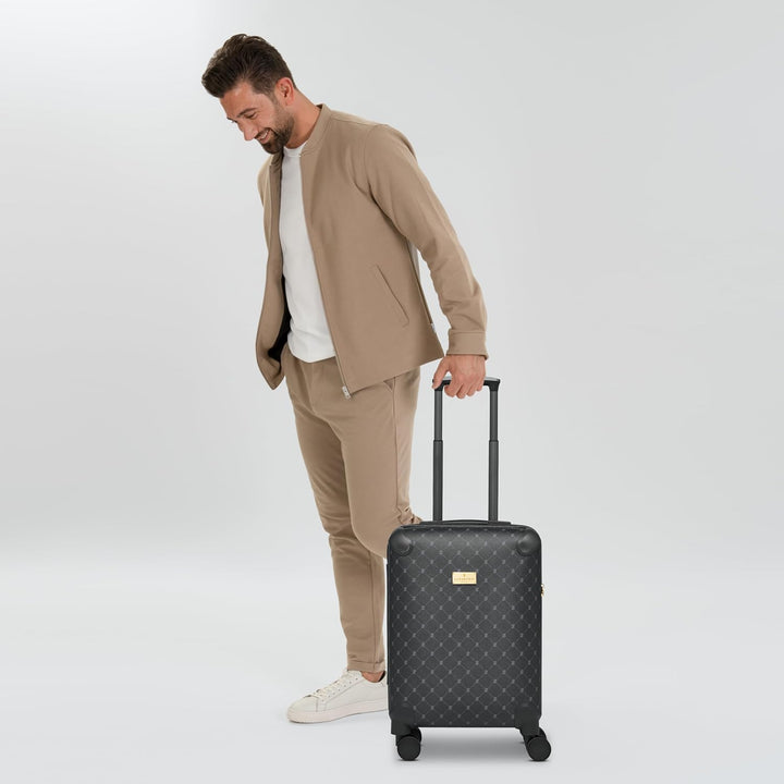 Lazarotti Kleiner Kabinen-Koffer|Cabin-Trolley 38 x 22 x 55 cm | leichtes hybrides Material mit Logo