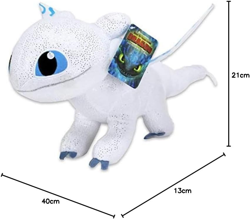 playbyplay HTTYD3 Dragons, Plüschtier Light Fury (weisse Urie), 30 cm, leuchtet im Dunkeln