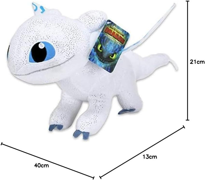 playbyplay HTTYD3 Dragons, Plüschtier Light Fury (weisse Urie), 30 cm, leuchtet im Dunkeln