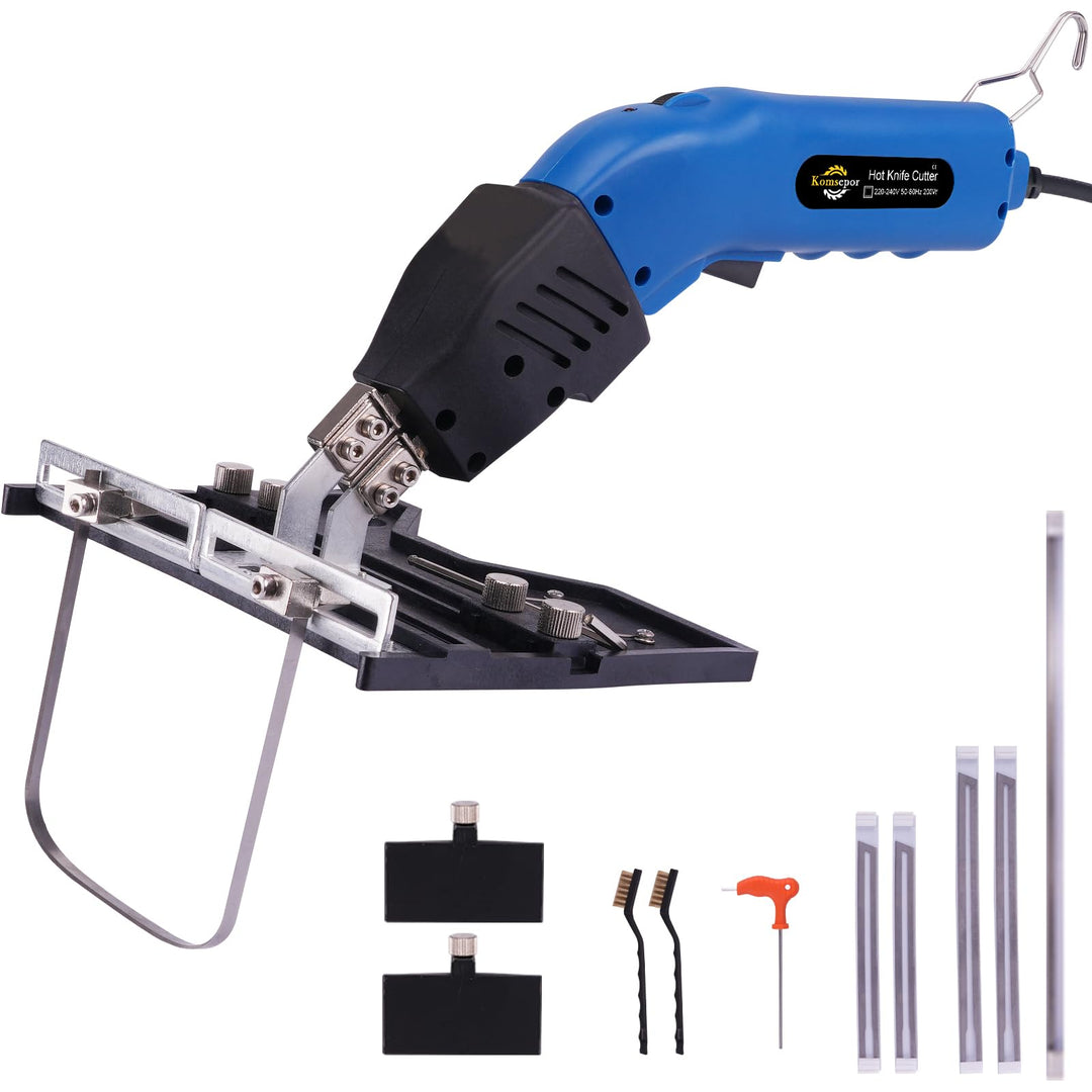 Komsepor 200W Styroporschneider Elektrische Heissmesser Schaumschneider mit 4 Nichrom Klingen 0-600℃