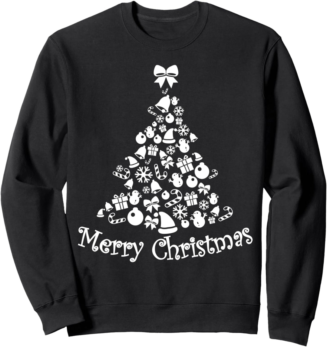 Merry Christmas Tannenbaum Weihnachten Schneemann Sweatshirt