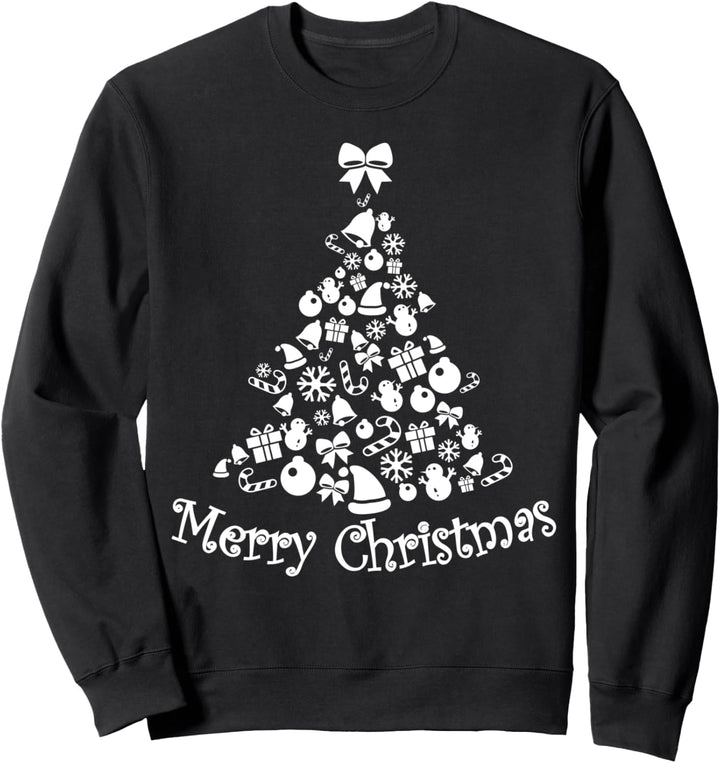 Merry Christmas Tannenbaum Weihnachten Schneemann Sweatshirt