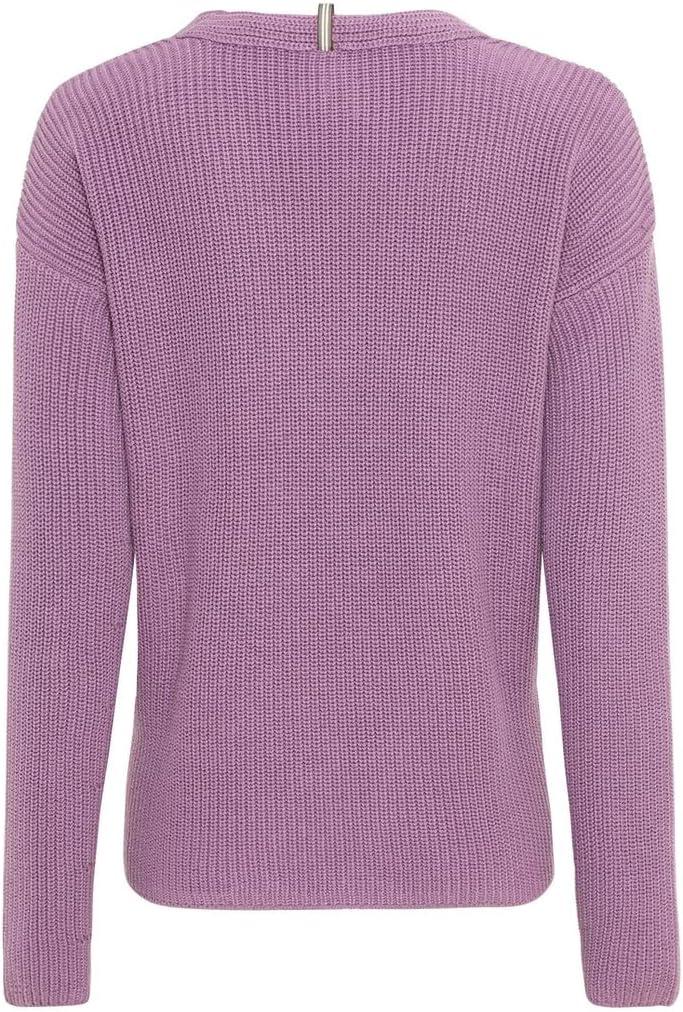 camel active Damen Strickpullover mit V-Ausschnitt XXL Lila, XXL Lila