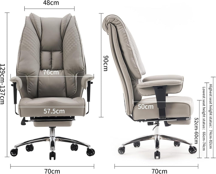 Chefsessel Ergonomisch 200kg - Schwerlast Bürostuhl, Taschenfederkern zur Rückenentlastung, Schreibt