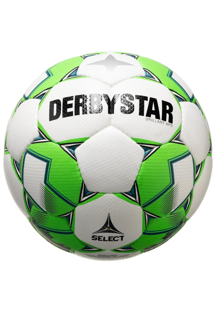 Derbystar Unisex – Erwachsene Brillant Fussballbälle 5 Weiss Grün Grau, 5 Weiss Grün Grau