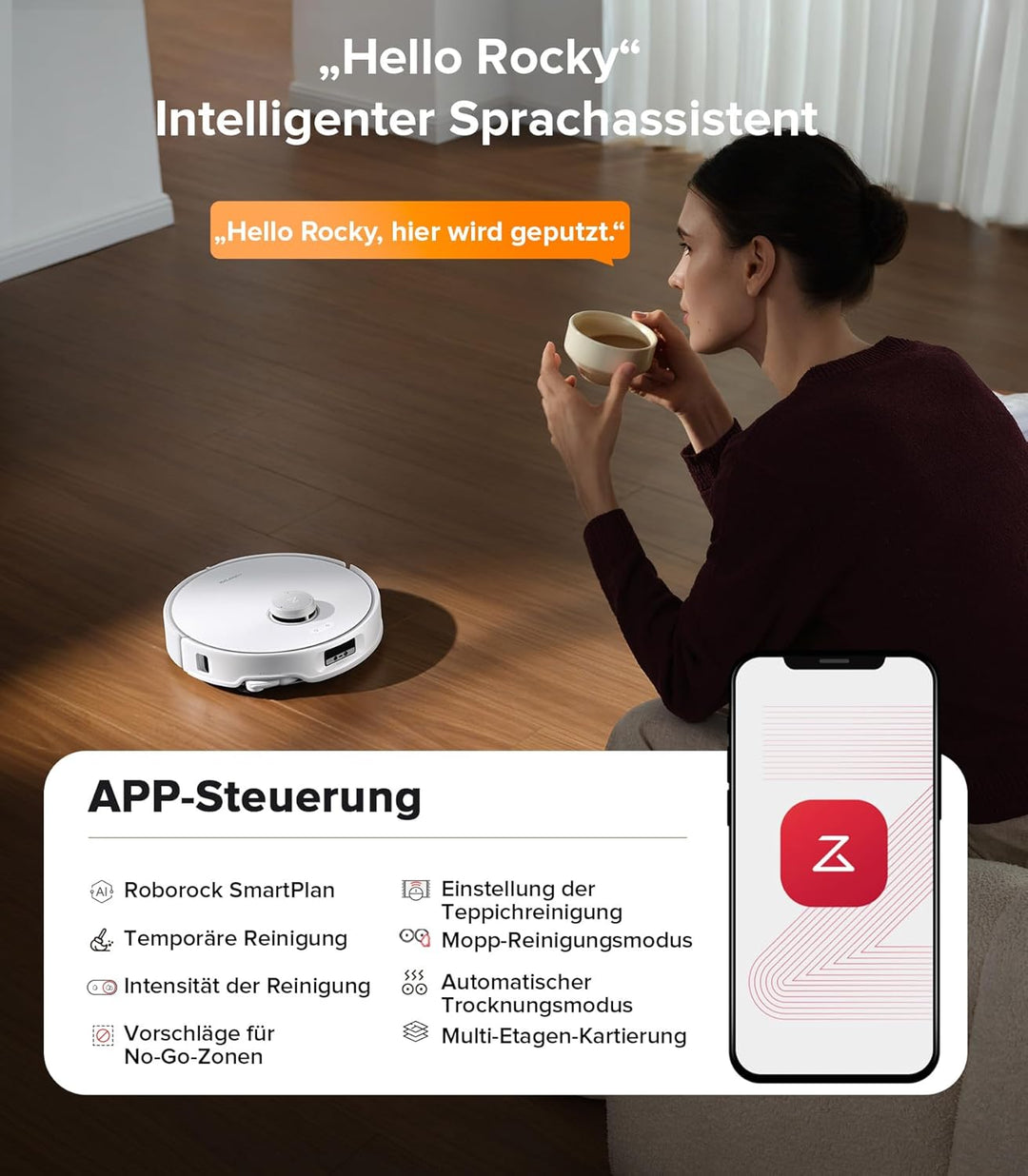 roborock Qrevo Edge Saugroboter mit Wischfunktion, Dual Anti-Tangle-System, AdaptiLift Chassis, 18.5