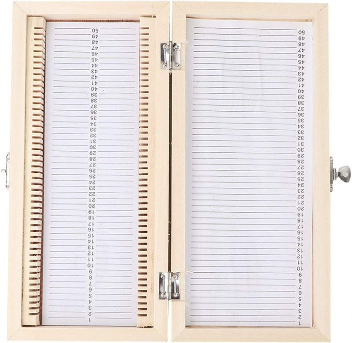 Mikroskop Objektträger Aufbewahrungsbox, 50 Scheiben Wooden Biology Slide Aufbewahrungsbox mit Numme