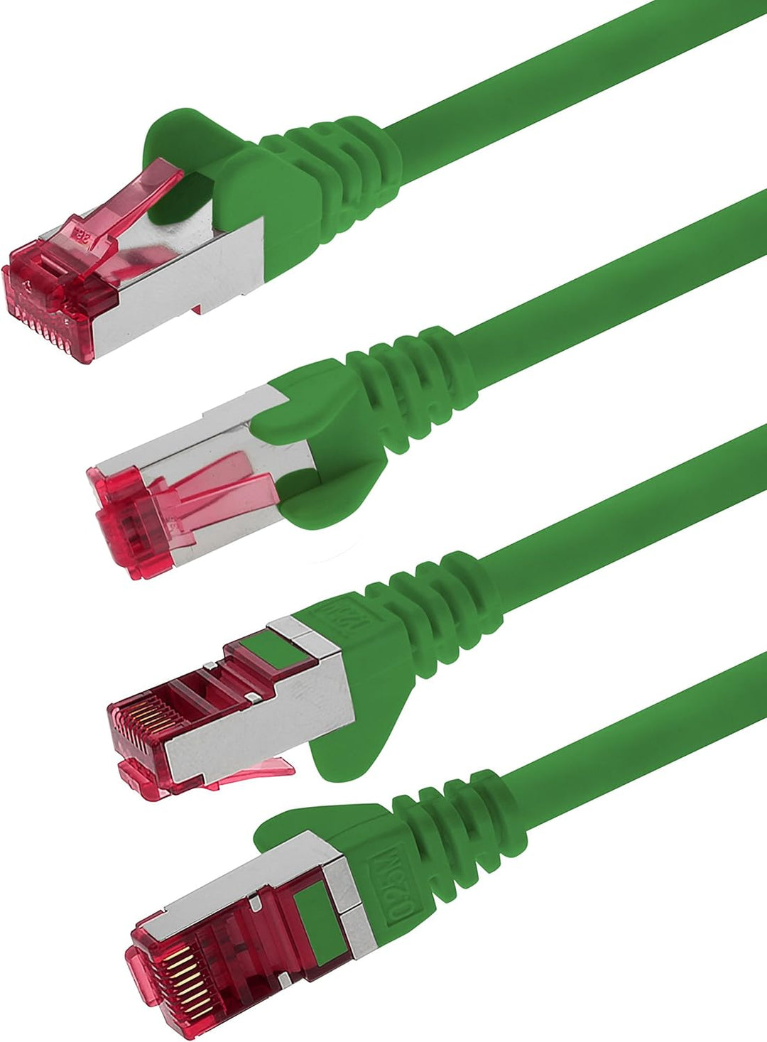 1aTTack.de 7,5m - grün - 5 Stück - Netzwerkkabel CAT6a (10Gb/s) S-FTP CAT 6a Lankabel - GHMT zertifi