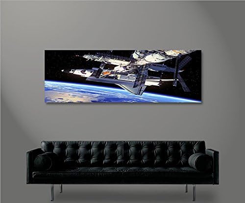 islandburner Bild Bilder auf Leinwand Space Shuttle Raumfähre im Weltall Space Nasa Weltraum Panoram