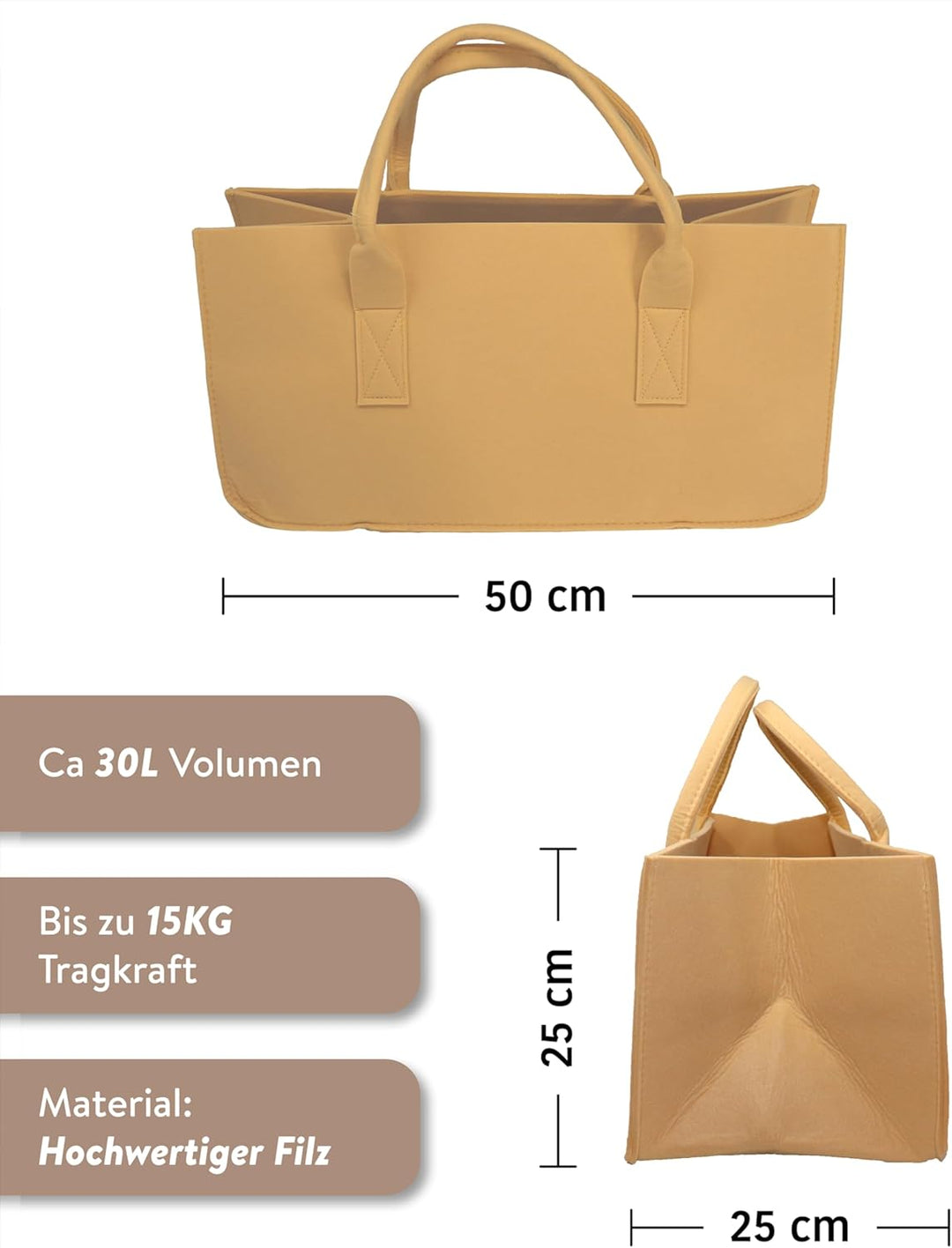 Close Up Filztasche Kaminholztasche Filzkorb Korb Kaminholzkorb Filz Zeitungsständer Zeitungskorb, c