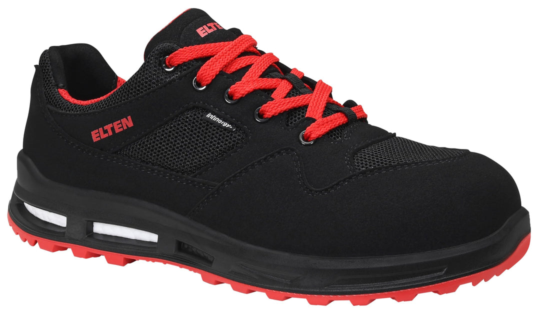 Sicherheitsschuhe ELTEN LAKERS XXT Low ESD S1P, Damen, Herren, sportlich, leicht, schwarz/rot 36 EU