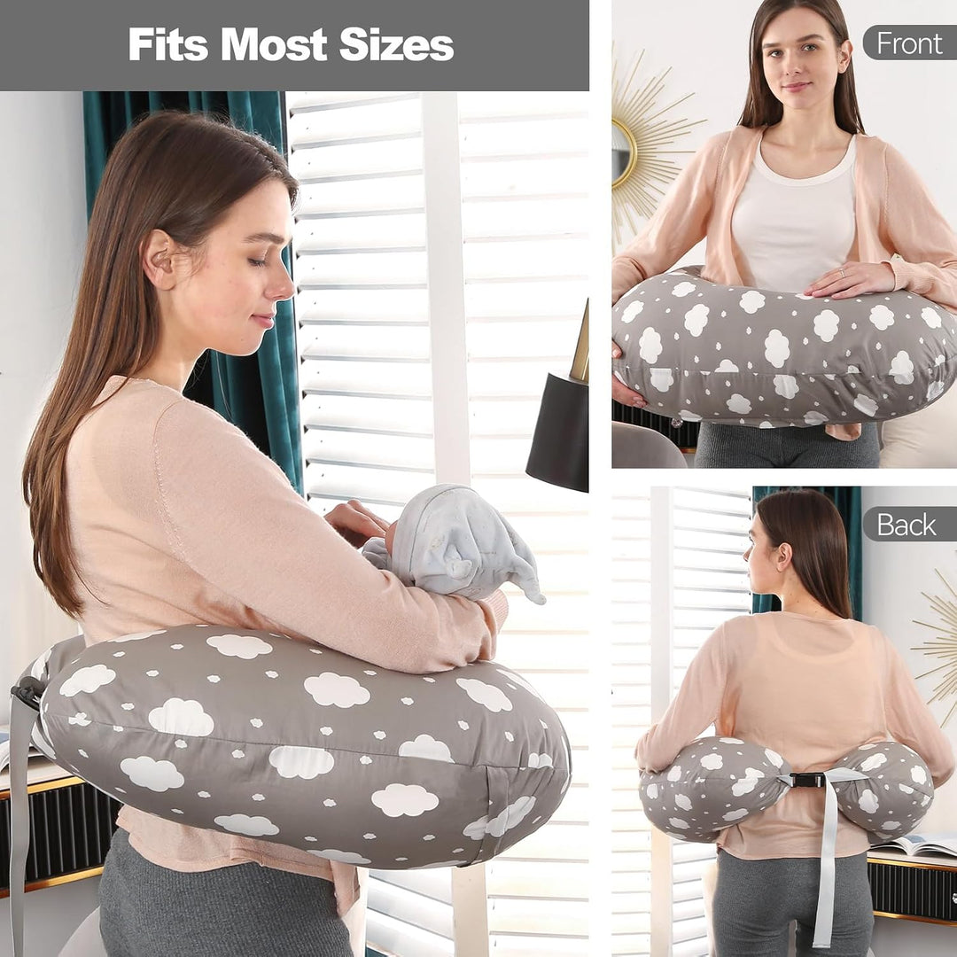 Stillkissen, Stillkissen Stützkissen für Mutter und Baby, Pregnancy Pillow mit 100% Baumwollbezug, V
