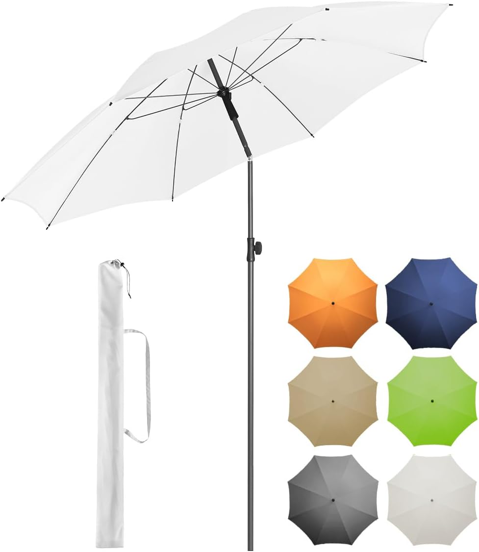 FARE Sonnenschirm Gr. L - 200 cm Durchmesser - UV-Schutz 50+ für Balkon Garten Terrasse Sommer - Tit