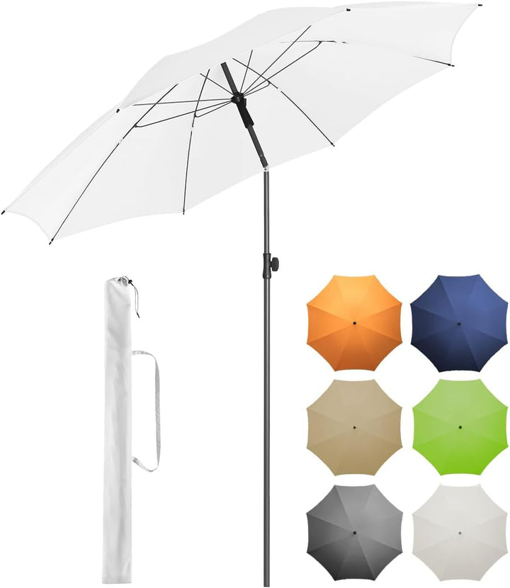 FARE Sonnenschirm Gr. L - 200 cm Durchmesser - UV-Schutz 50+ für Balkon Garten Terrasse Sommer - Tit