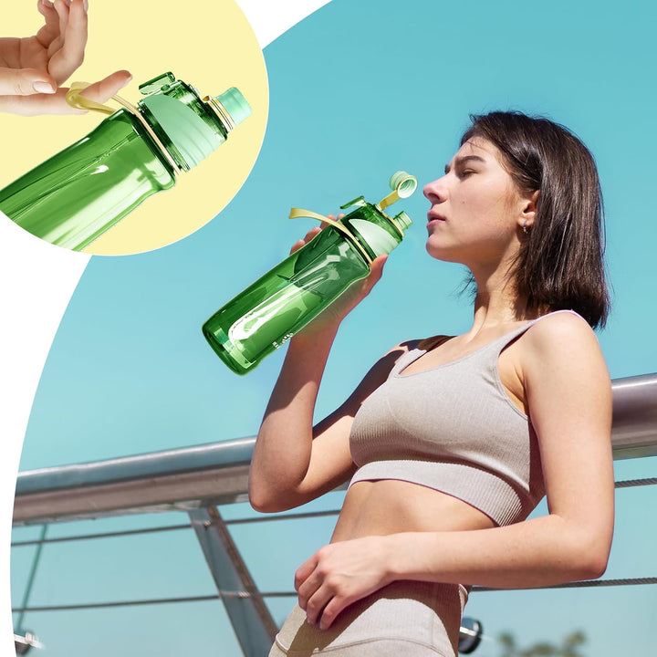 650ml Trinkflasche mit Sprühfunktion Nebel Sport Wasserflasche Auslaufsicherer Flasche für Jungen un