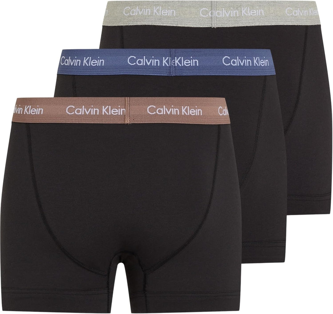 Calvin Klein Herren Trunk (3er Pack) S Black (B- R Iris, Grey Heat, Dusty Tan Wbs), S Black (B- R Ir