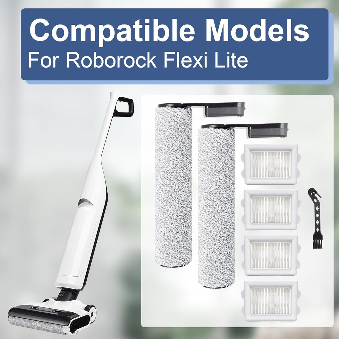 Bürstenrolle Filter Ersatzteile für Roborock Flexi Lite Nass- und Trockensauger Zubehörset，2 Bürsten