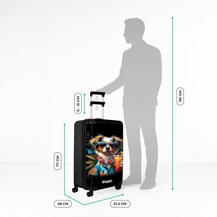 NoBoringSuitcases.com® Koffer XL Gross 77x51.5x28 cm Reisekoffer mit 4 Rollen Leicht Trolley Hartsch