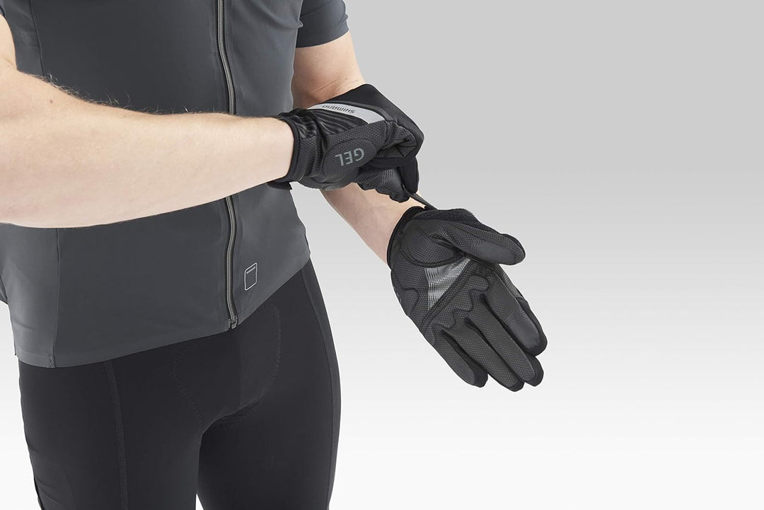 SHIMANO Lange Handschuhe SH, Unisex Erwachsene, Schwarz, M