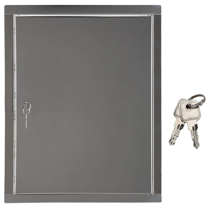KOTARBAU® Revisionsklappe Grösse 30x40cm mit Schlüssel Edelstahl Silber für Revisionsschächte, 30x40