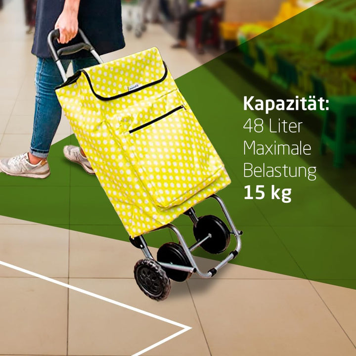 Amig - Einkaufstrolley | 22 x 40 x 106 cm | Stabiler Einkaufswagen mit Kühlfach | Grosse Kapazität 4
