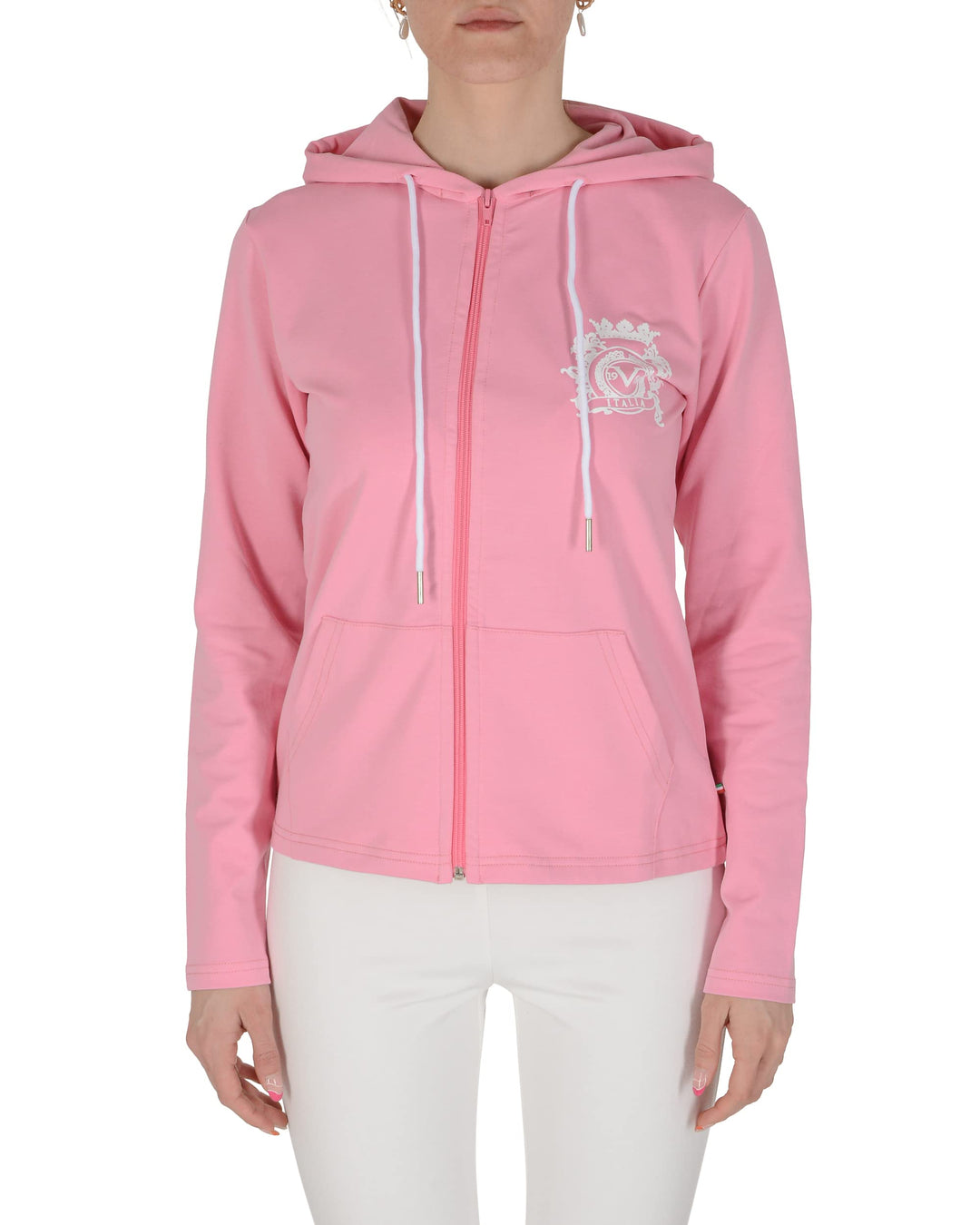 19V69 ITALIA Damen Eleana Hoodie Kapuzenpullover XL Rosa, XL Rosa
