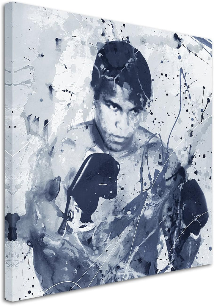 Muhammad Ali Art 60x60cm - Wandbild als Kunstbild Malerei Fotoleinwand fertig auf Keilrahmen direkt