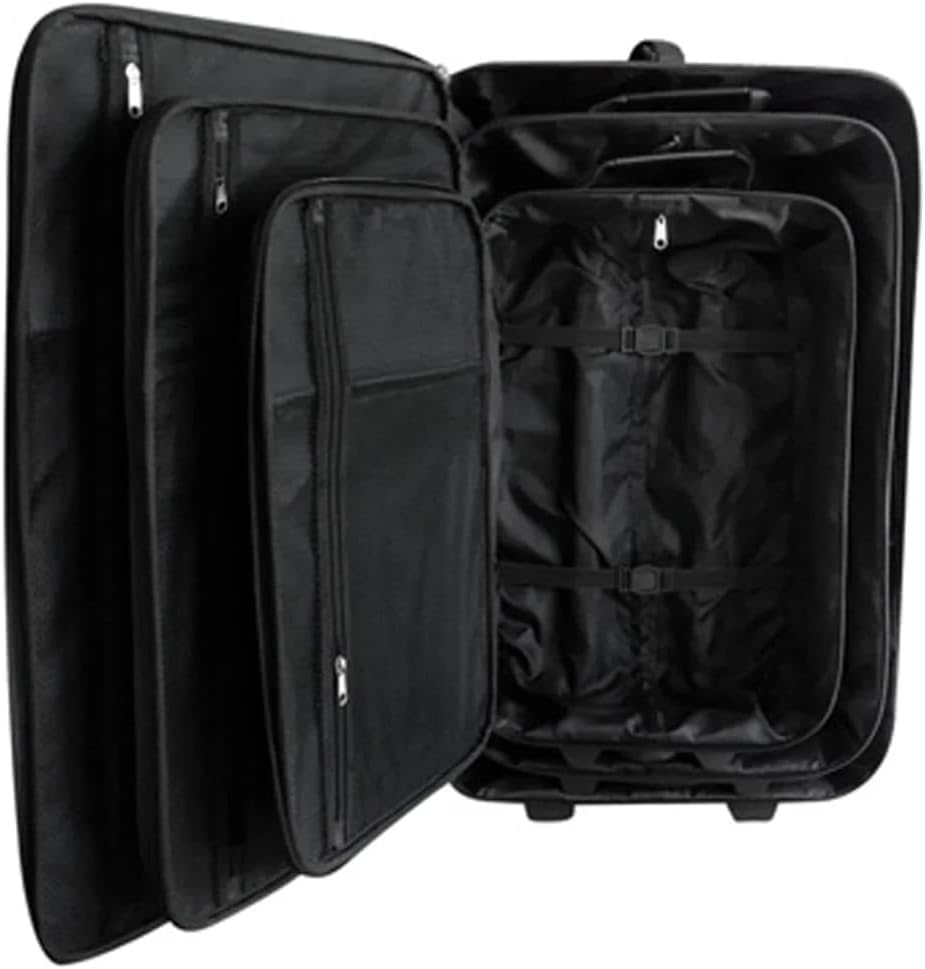 vidaXL Trolley Kofferset 5-TLG. Stoff Schwarz Koffer Reisekoffer