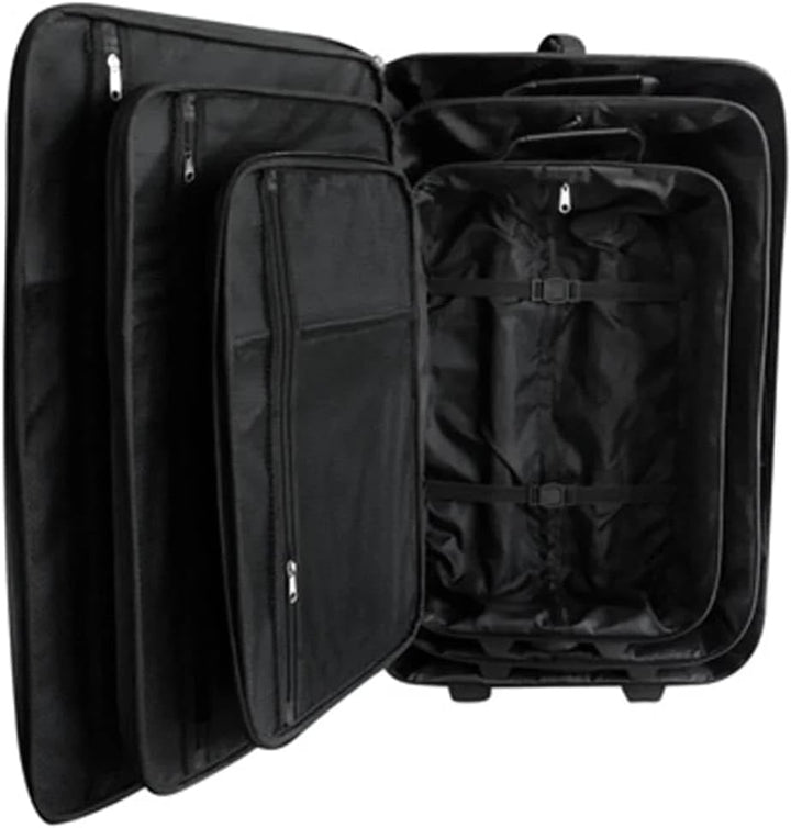 vidaXL Trolley Kofferset 5-TLG. Stoff Schwarz Koffer Reisekoffer