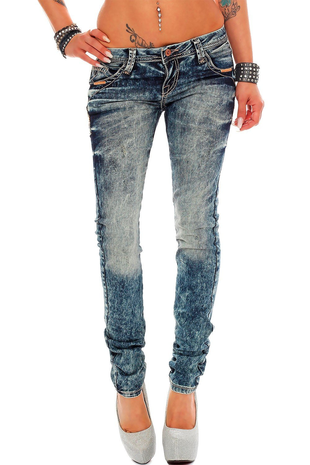 Cipo &amp; Baxx Damen Jeans – Stylische Regular &amp; Slim Fit Modelle mit Stretch, Kontrastnähten &amp; Applika