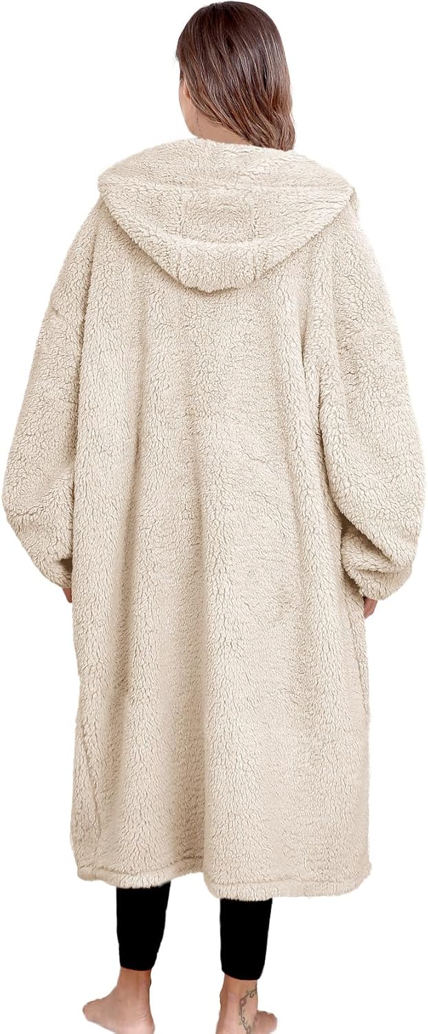 ililmmoe Plüsch Hoodie Decke für Frauen und Männer,Super warme und gemütliche grosse tragbare Decke
